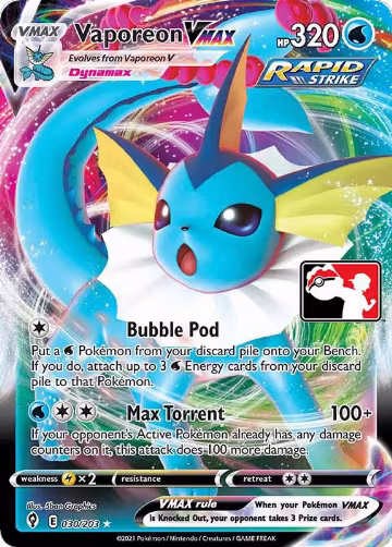 Vaporeon VMAX - 030/203 (030/203), Prize Pack Series Cards — Pokémon card price