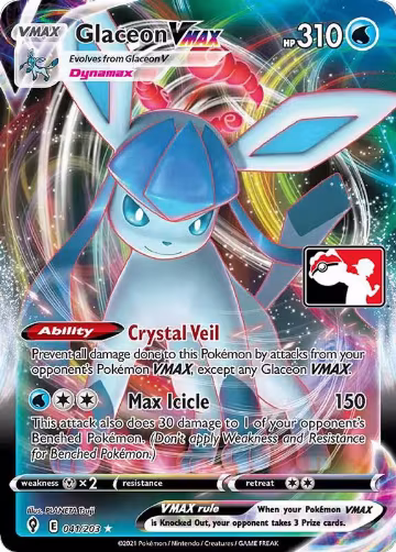 Glaceon VMAX - 041/203 (041/203), Prize Pack Series Cards — Pokémon card price