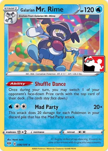Galarian Mr. Rime - 036/189 (036/189), Prize Pack Series Cards — Pokémon card price