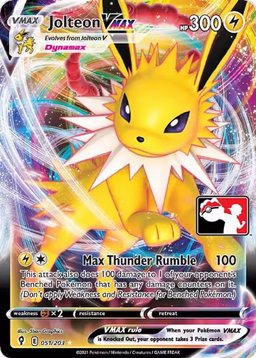 Jolteon VMAX - 051/203 (051/203), Prize Pack Series Cards — Pokémon card price