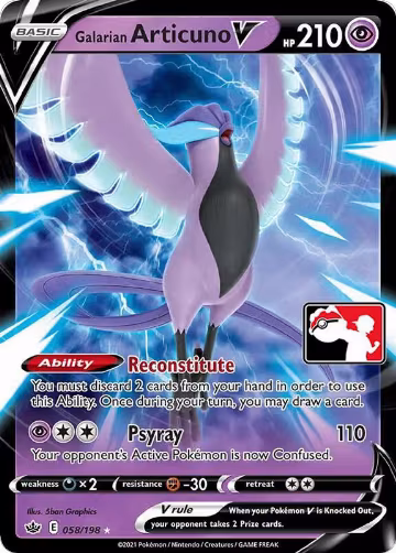 Galarian Articuno V - 058/198 (058/198), Prize Pack Series Cards — Pokémon card price