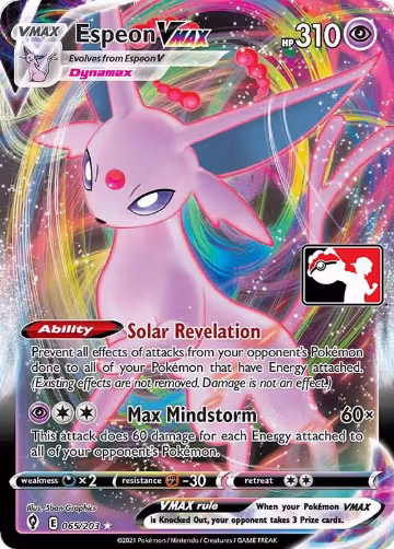 Espeon VMAX - 065/203 (065/203), Prize Pack Series Cards — Pokémon card price