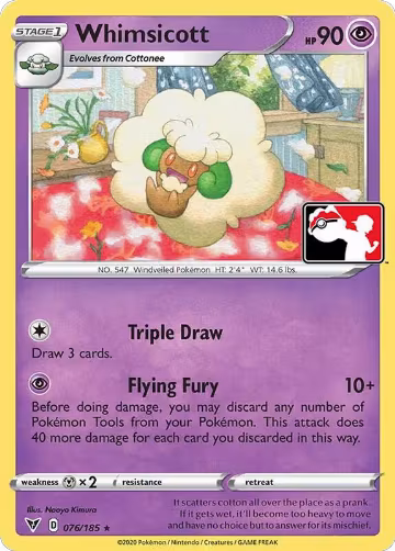 Whimsicott - 076/185 (076/185), Prize Pack Series Cards — Pokémon card price