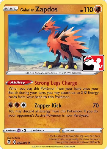 Galarian Zapdos - 082/203 (082/203), Prize Pack Series Cards — Pokémon card price