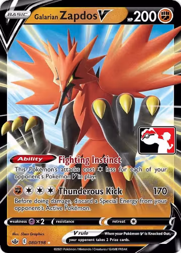 Galarian Zapdos V - 080/198 (080/198), Prize Pack Series Cards — Pokémon card price