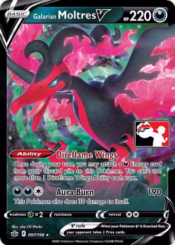 Galarian Moltres V - 097/198 (097/198), Prize Pack Series Cards — Pokémon card price