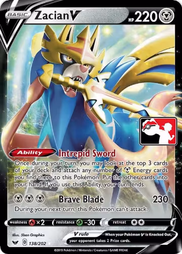 Zacian V - 138/202 (138/202), Prize Pack Series Cards — Pokémon card price