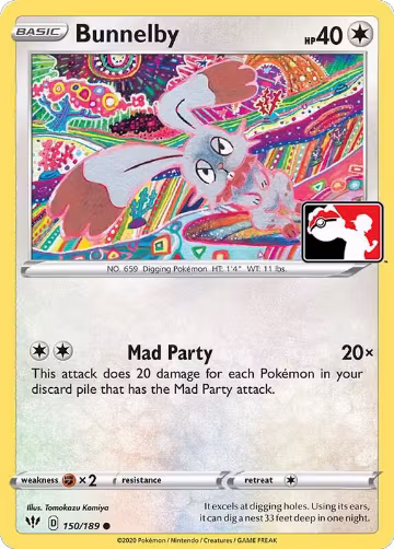 Bunnelby - 150/189 (150/189), Prize Pack Series Cards — Pokémon card price
