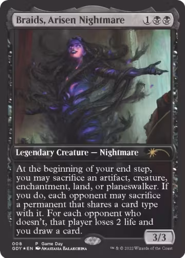 Braids, Arisen Nightmare (8), Game Day & Store Championship Promos — Magic card price