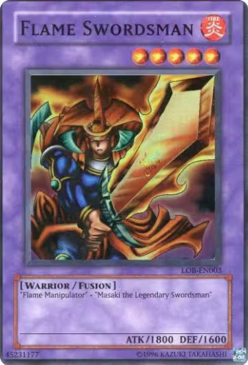 Flame Swordsman (LOB-EN003), Legend of Blue Eyes White Dragon (Worldwide English) — Yu-Gi-Oh! card price