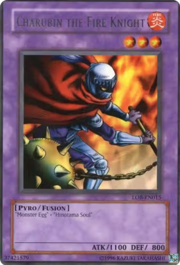 Charubin the Fire Knight (LOB-EN015), Legend of Blue Eyes White Dragon (Worldwide English) — Yu-Gi-Oh! card price