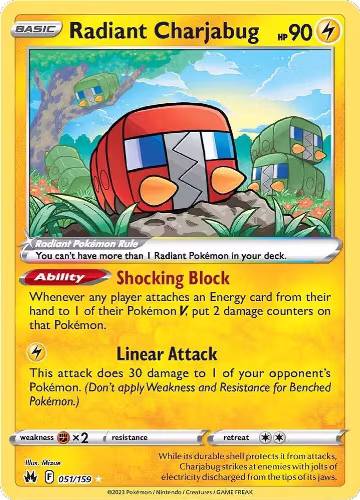 Radiant Charjabug (051/159), Crown Zenith — Pokémon card price