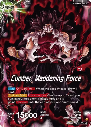 Evil Saiyan // Cumber, Maddening Force (BT20-114), Power Absorbed — DB Super card price