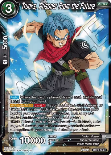 Trunks, Prisoner From the Future (BT20-124), Power Absorbed — DB Super card price