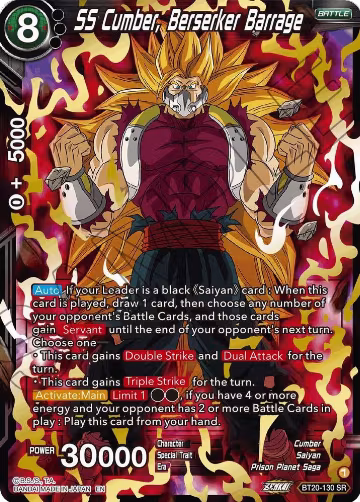 SS Cumber, Berserker Barrage (BT20-130), Power Absorbed — DB Super card price
