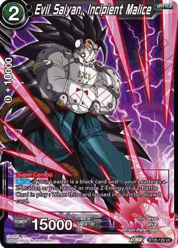 Evil Saiyan, Incipient Malice (BT20-129), Power Absorbed — DB Super card price