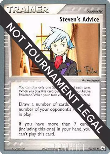 Steven's Advice - 2004 (Chris Fulop) (92/101), World Championship Decks — Pokémon card price