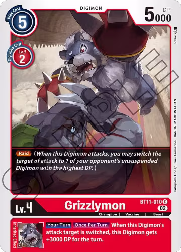 Grizzlymon (BT11-010 C), Dimensional Phase — Digimon card price