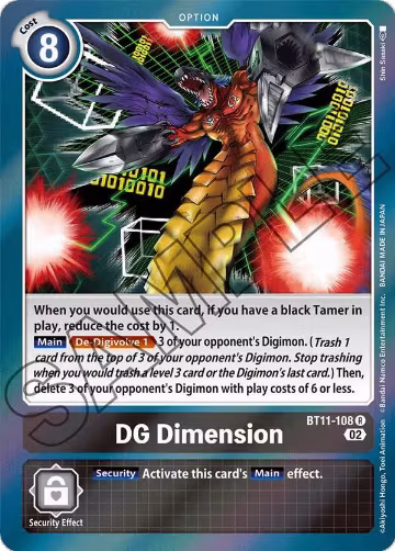 DG Dimension (BT11-108 R), Dimensional Phase — Digimon card price