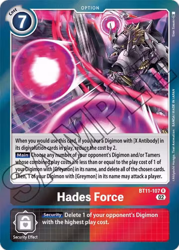 Hades Force (BT11-107 R), Dimensional Phase — Digimon card price