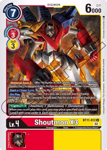 Shoutmon X3 (BT11-012 U), Dimensional Phase — Digimon card price