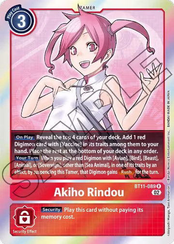 Akiho Rindou (BT11-089 R), Dimensional Phase — Digimon card price