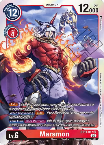 Marsmon (BT11-017 SR), Dimensional Phase — Digimon card price