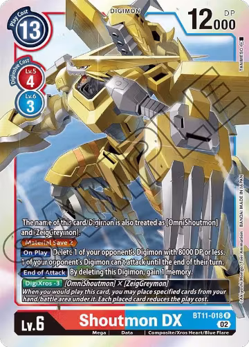 Shoutmon DX (BT11-018 R), Dimensional Phase — Digimon card price
