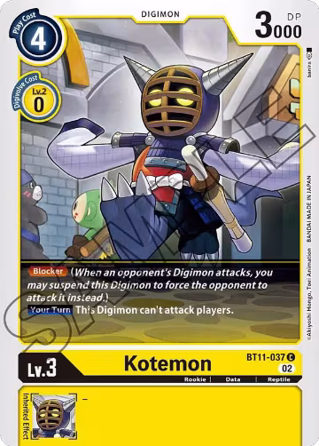 Kotemon (BT11-037 C), Dimensional Phase — Digimon card price