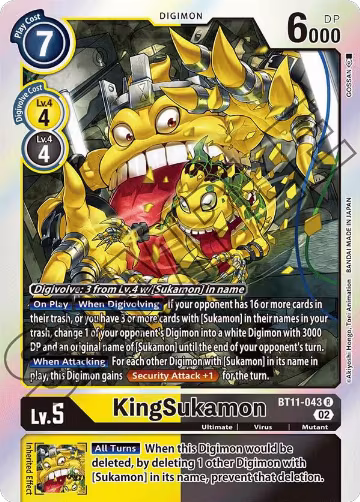 KingSukamon (BT11-043 R), Dimensional Phase — Digimon card price
