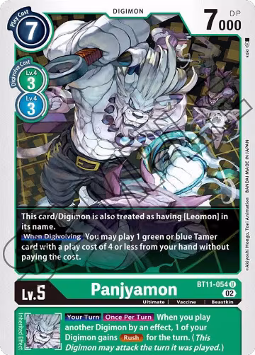 Panjyamon (BT11-054 U), Dimensional Phase — Digimon card price