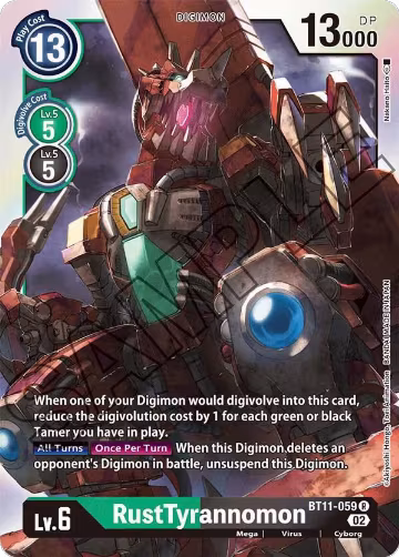 RustTyrannomon (BT11-059 R), Dimensional Phase — Digimon card price