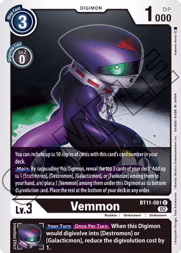 Vemmon (BT11-061 C), Dimensional Phase — Digimon card price