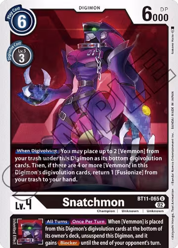 Snatchmon (BT11-065 U), Dimensional Phase — Digimon card price