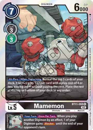 Mamemon (BT11-068 R), Dimensional Phase — Digimon card price