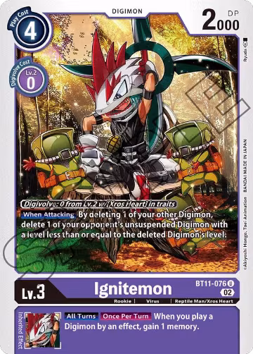 Ignitemon (BT11-076 U), Dimensional Phase — Digimon card price