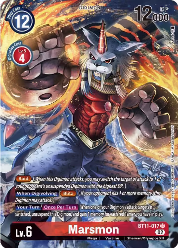 Marsmon (Alternate Art) (BT11-017 SR), Dimensional Phase — Digimon card price