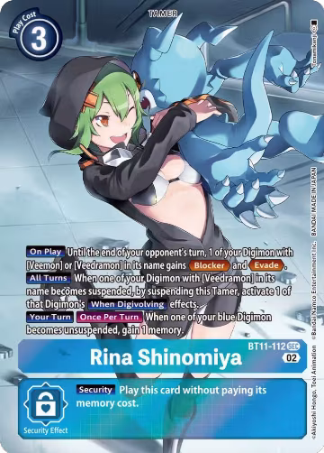 Rina Shinomiya (Alternate Art) (BT11-112 SEC), Dimensional Phase — Digimon card price