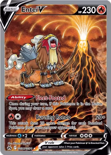 Entei V (GG36/GG70), Crown Zenith: Galarian Gallery — Pokémon card price