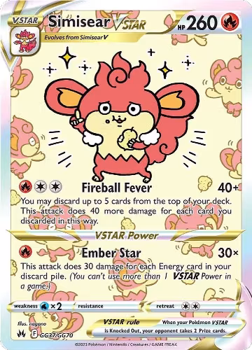 Simisear VSTAR (GG37/GG70), Crown Zenith: Galarian Gallery — Pokémon card price