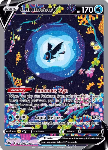 Lumineon V (GG39/GG70), Crown Zenith: Galarian Gallery — Pokémon card price