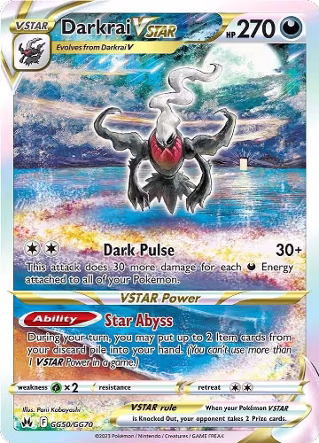 Darkrai VSTAR (GG50/GG70), Crown Zenith: Galarian Gallery — Pokémon card price