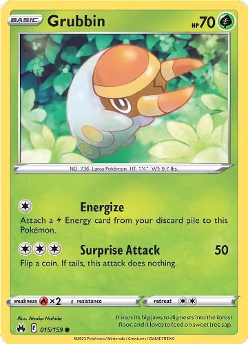 Grubbin (015/159), Crown Zenith — Pokémon card price