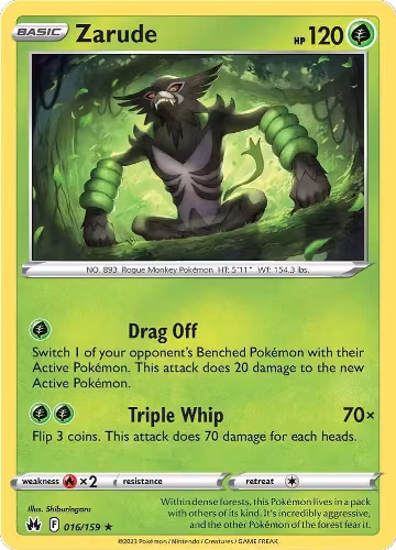 Zarude (016/159), Crown Zenith — Pokémon card price