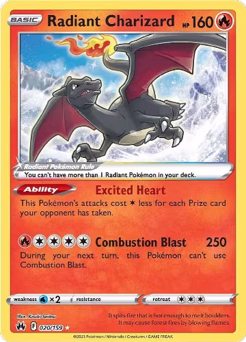 Radiant Charizard (020/159), Crown Zenith — Pokémon card price