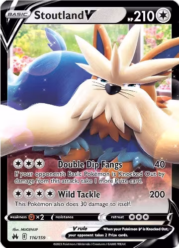 Stoutland V (116/159), Crown Zenith — Pokémon card price