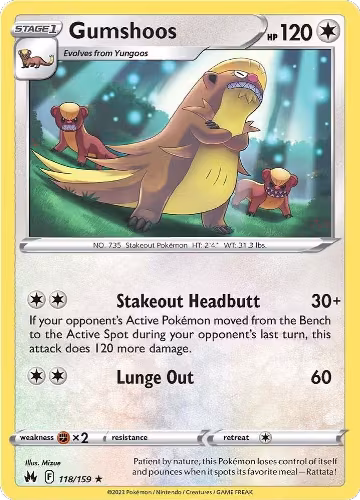 Gumshoos (118/159), Crown Zenith — Pokémon card price