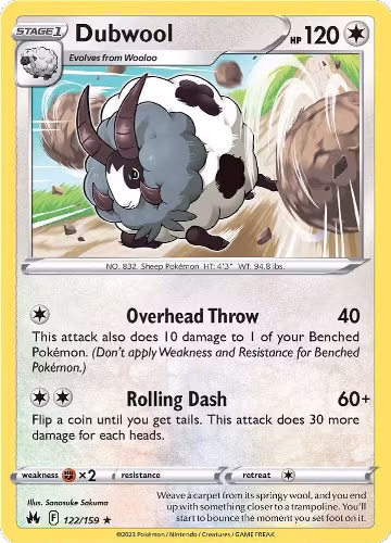 Dubwool (122/159), Crown Zenith — Pokémon card price