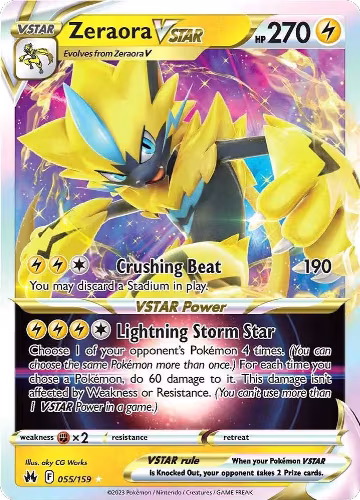Zeraora VSTAR (055/159), Crown Zenith — Pokémon card price