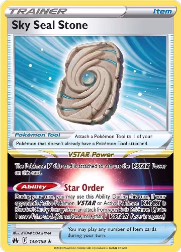 Sky Seal Stone (143/159), Crown Zenith — Pokémon card price